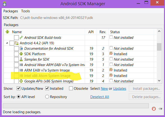 Android SDK Manager